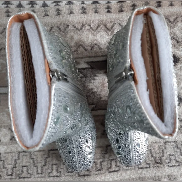 NIB sz6.5 Dollyi Crystal 💎 Jessica Simspon Embellished Platform Heel Boots - Picture 4 of 14
